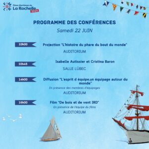 Conférences du samedi 22 juin aux Fêtes Maritimes de La Rochelle 2024